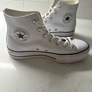 Converse All Star High Top Platform Leather Sneaker - Size 9.5